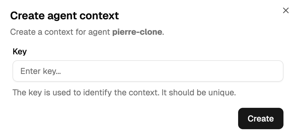 Add context dialog