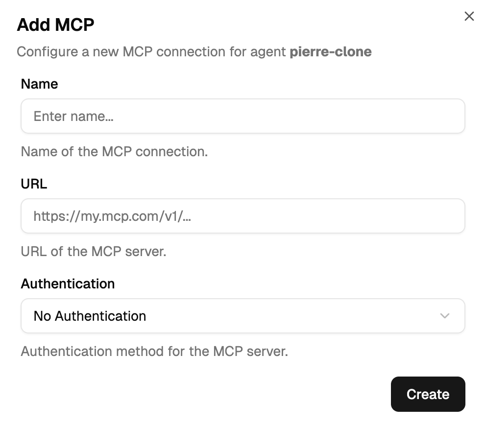 Add MCP Connection dialog