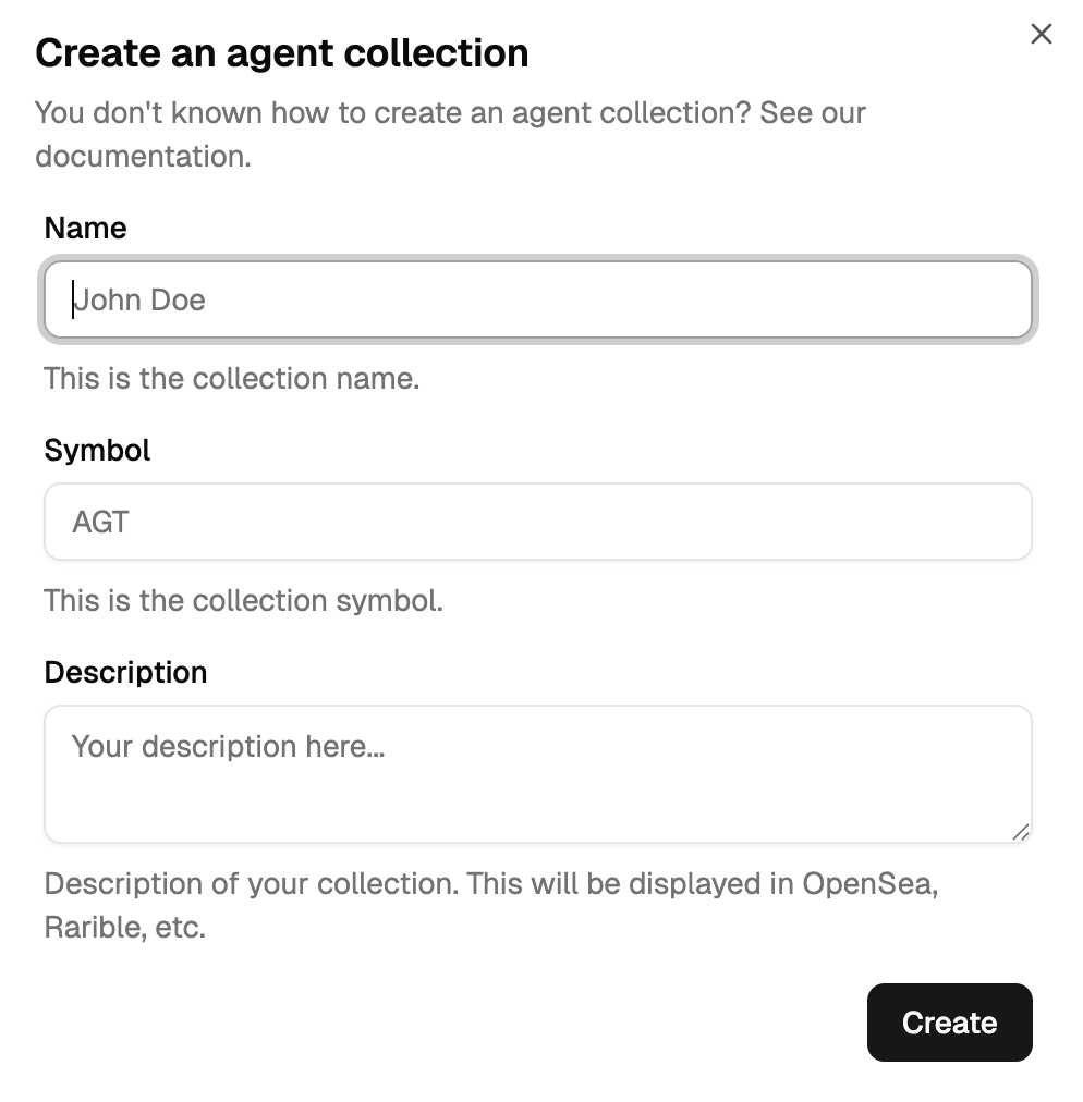 Create Collection dialog