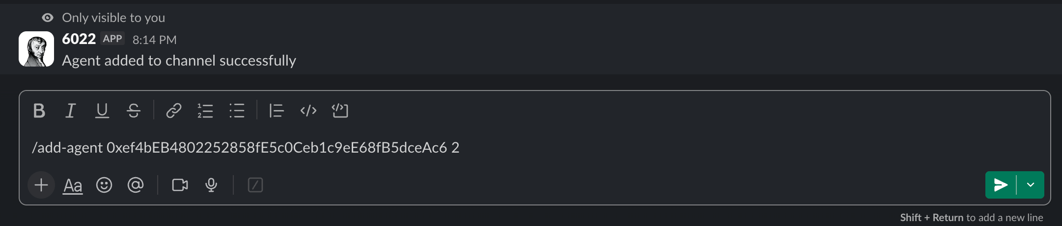 Slack /add-agent command