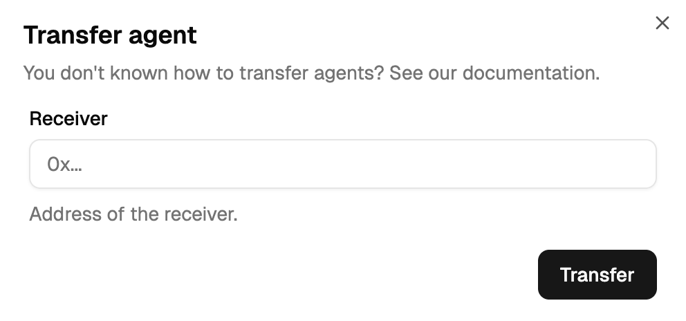 Transfer agent dialog